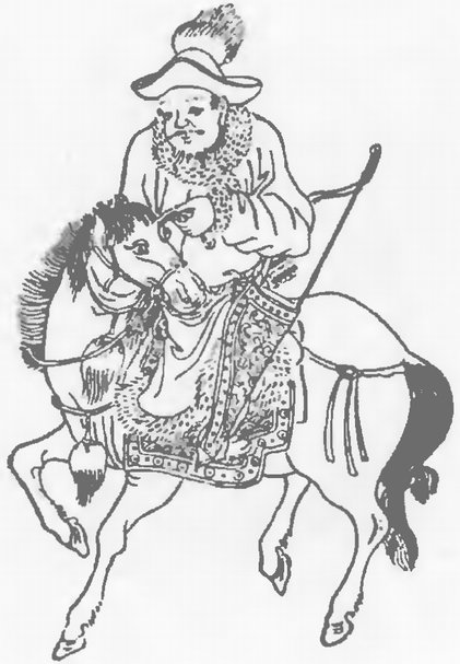 Монгол верхом на коне