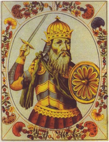 Князь Святослав Игоревич. Миниатюра из Царского титулярника, 1672
