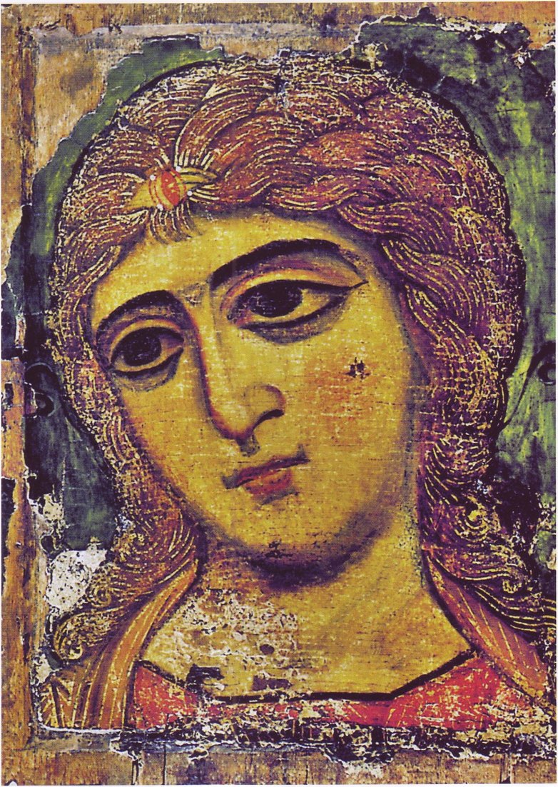 Архангел Гавриил (Ангел Златые власы). Икона из деисусного чина иконостаса, предположительно из Новгорода, 2-я пол. XII в