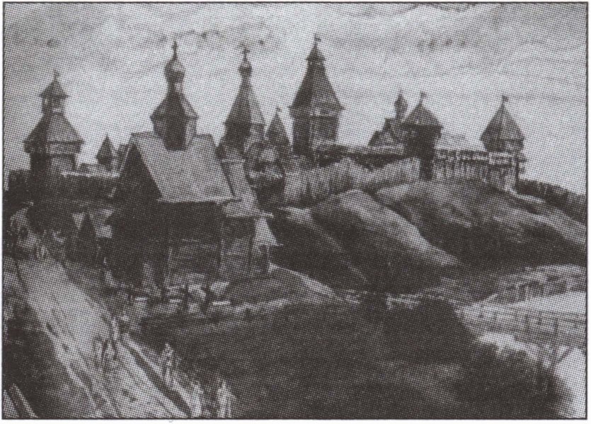 Москва. Кремль 1156 г. Вид с севера. Реконструкция Г.В. Борисевича