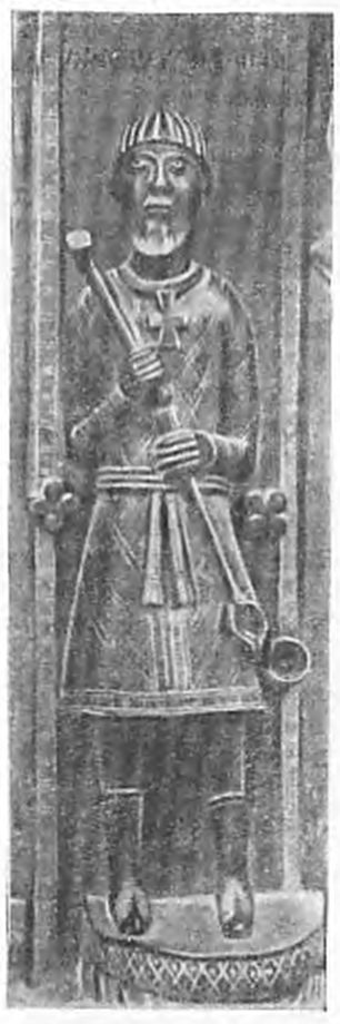 Автопортрет мастера-литейщика Авраамия на вратах Софийского собора в Новгороде (XIV в.)