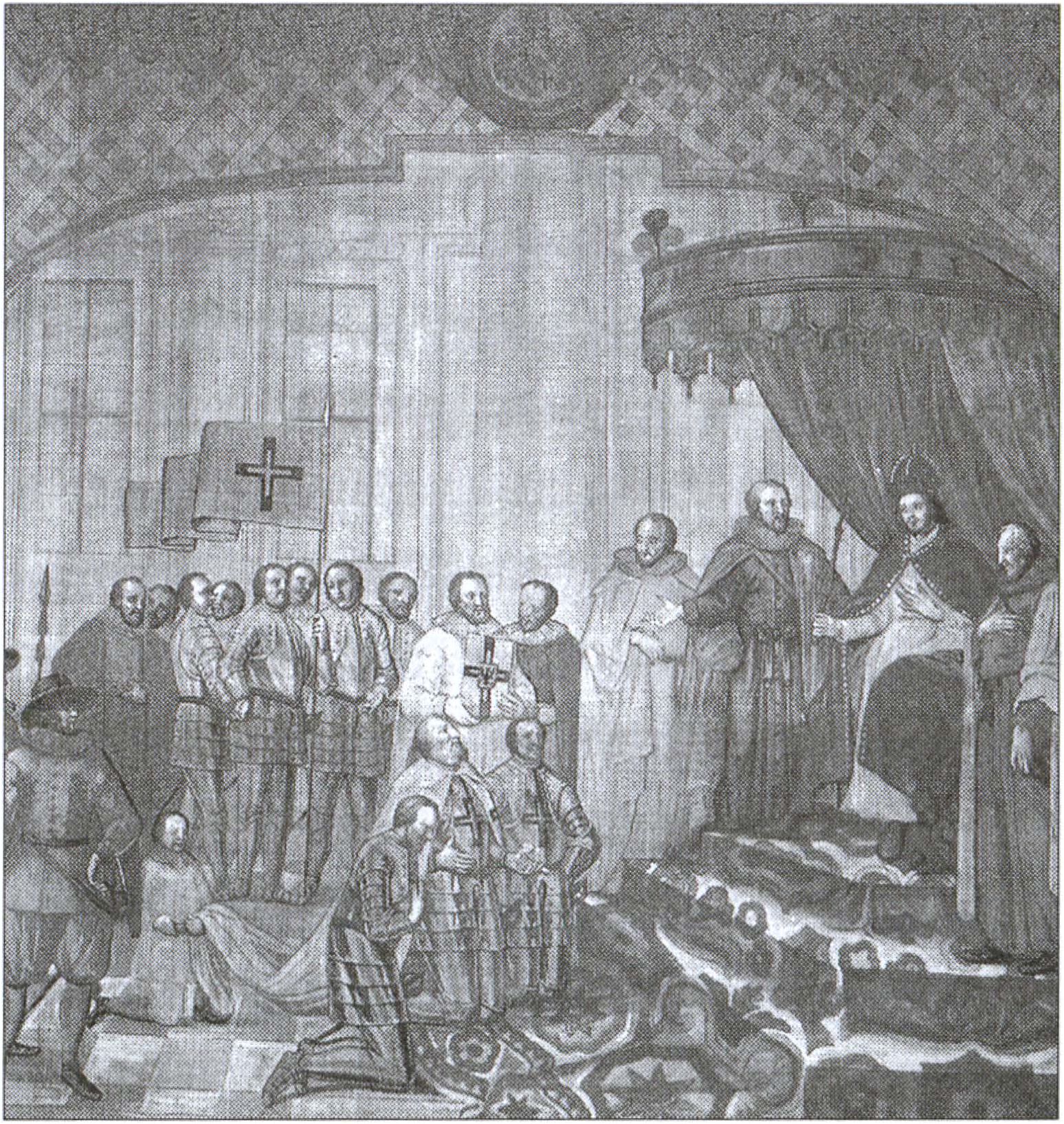 Император Фридрих II дарует Тевтонскому ордену имперского орла на герб и стяг