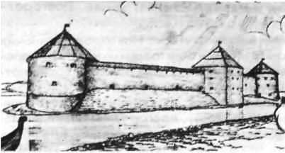 Ладожская крепость. XV век. Вид с северо-запада