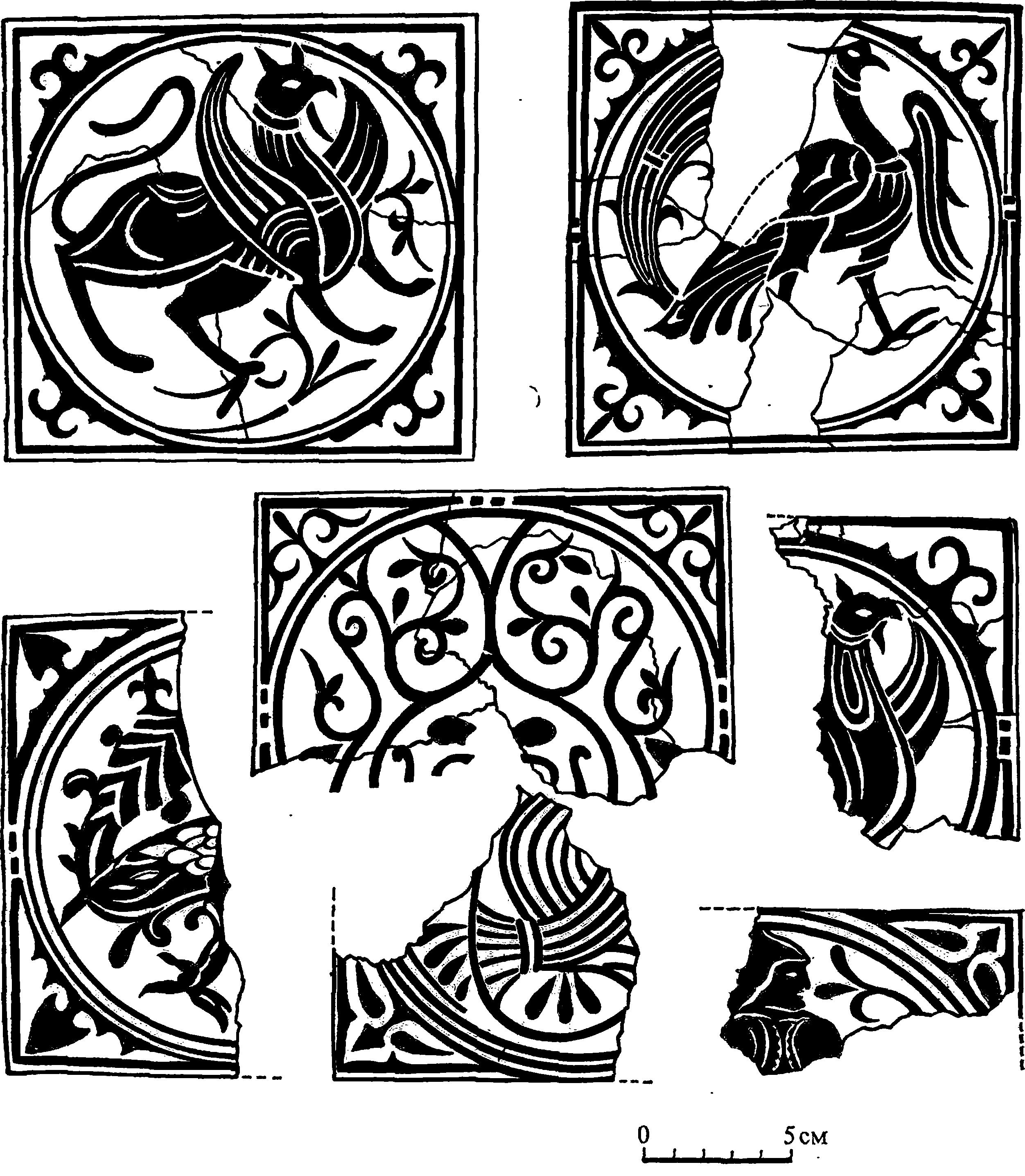 Декоративные изразцы XII—XIII вв. Галич