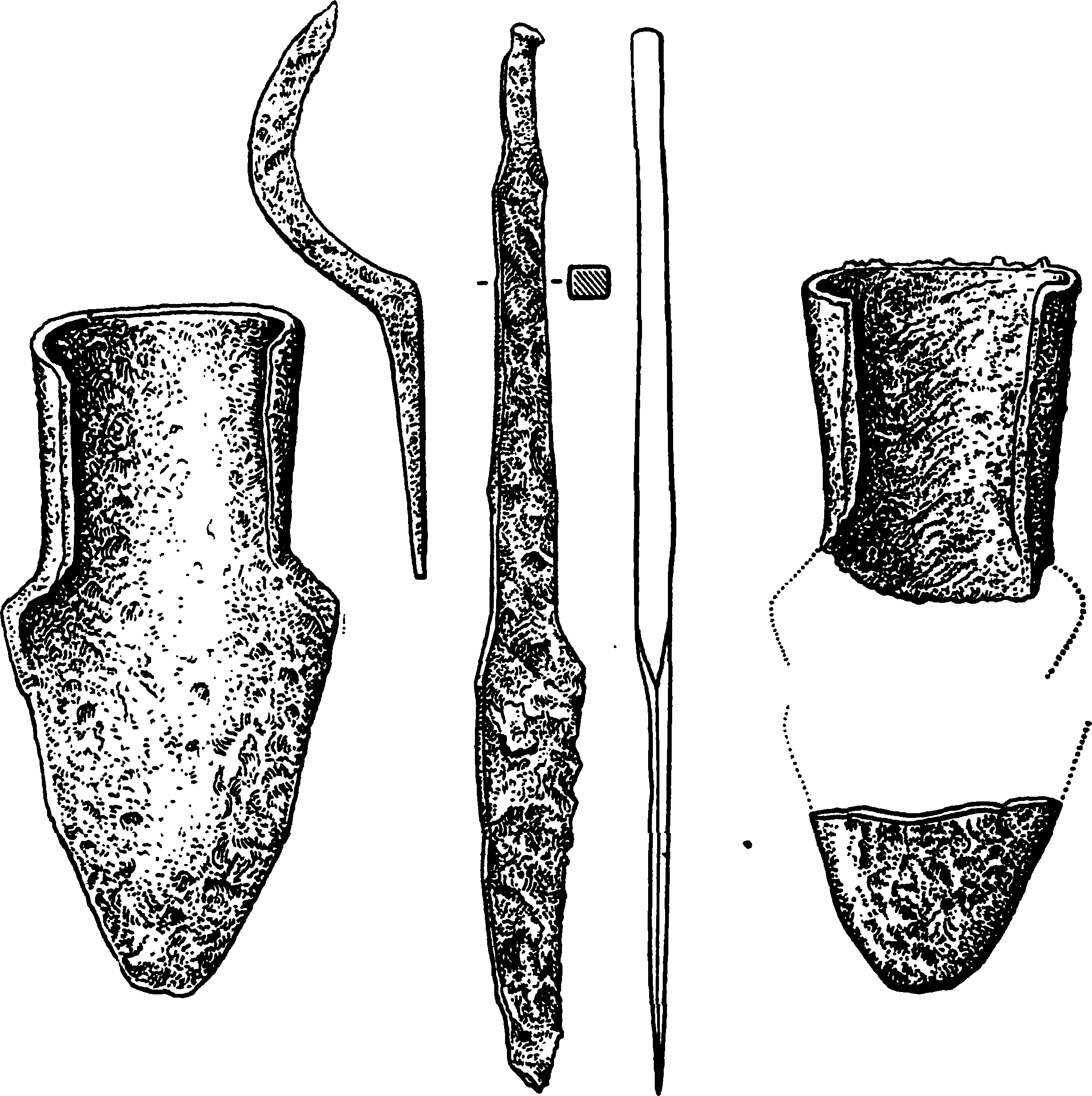 Славянские земледельческие орудия первых веков н. э.: лемех, чересло (плужный нож), серп