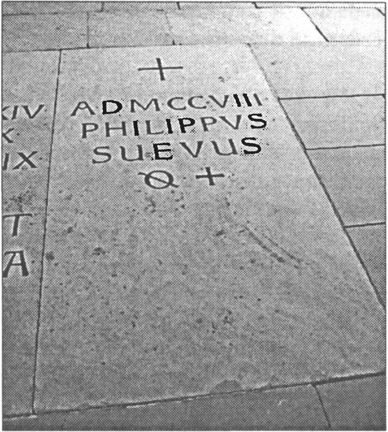Ил. 68. Надгробная плита над захоронением короля Филиппа Швабского в Шпейерском соборе. Современный вид