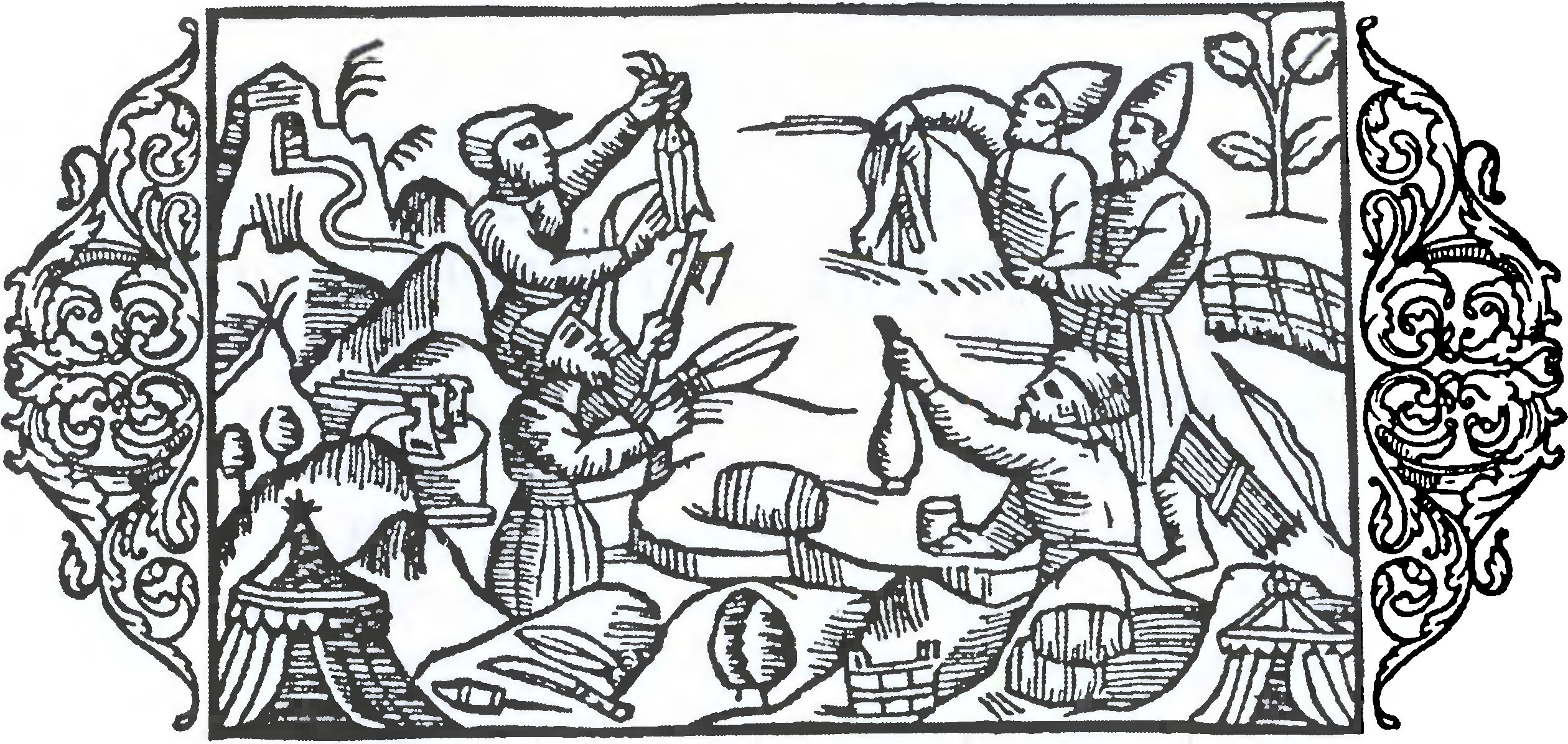 Торговля без использования денег. Гравюра книги Олафа Магнуса «История северных народов» (1555 г.)