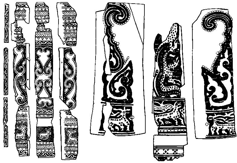 Костяные накладки на колчаны из поволжских погребений кочевников золотоордынского времени. XIII—XIV века